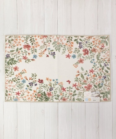 カシミヤ風 プリントマット フラワー