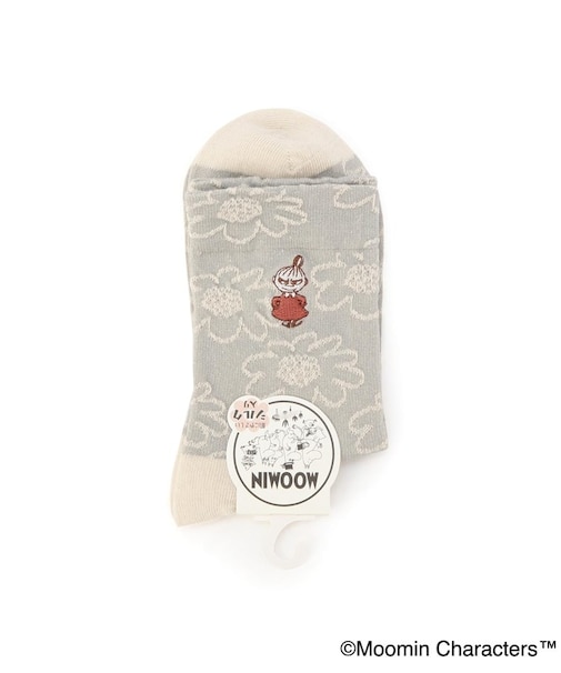 ◆MOOMIN ロークルーソックス シルク入 大花ミイ