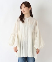 ポプリンバックティアードブラウス