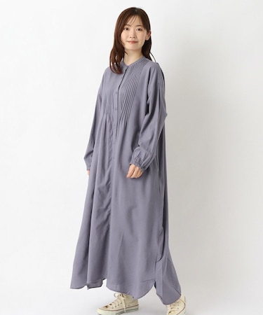 綿レーヨン ランダムタックワンピース