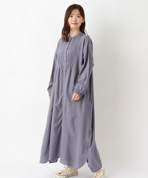 綿レーヨン ランダムタックワンピース