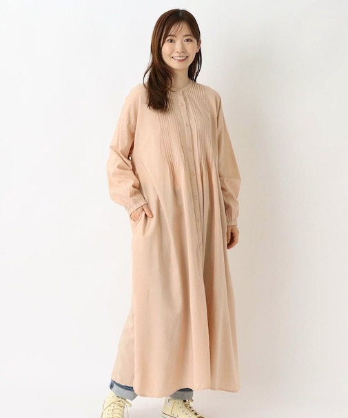 綿レーヨン ランダムタックワンピース