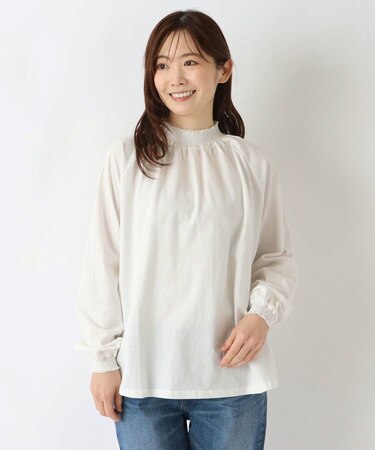 コットンシャーリング 長袖ラグランプルオーバー
