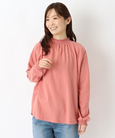 コットンシャーリング 長袖ラグランプルオーバー