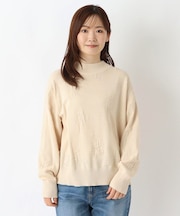 花柄ジャカードニットプルオーバー