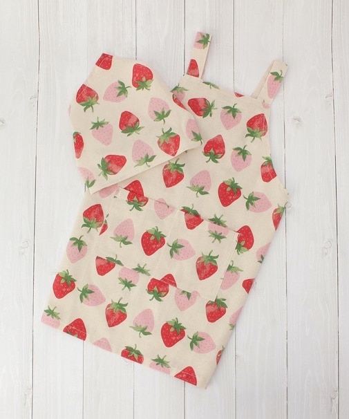 【ワンズテラスオリジナル】イチゴパーティ キッズエプロン