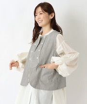 ダブルボタン前開きベスト