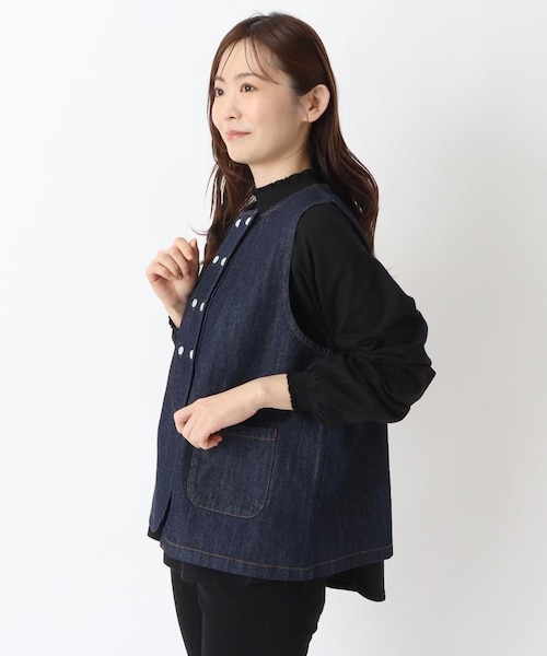 KAPITAL ストライプ ダブルボタン ベスト サイズ2【M】 ダブルボタン前開きベスト｜ワンズテラスの通販｜&mall（アンドモール