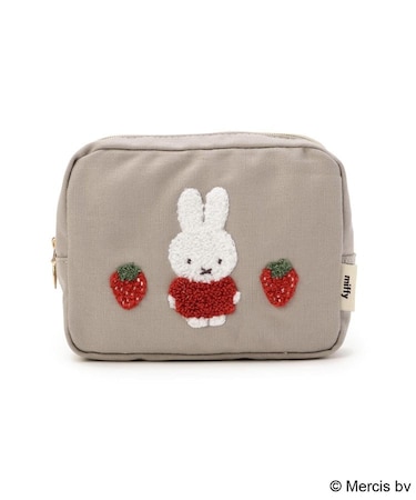 Dick Bruna miffy スクエアポーチ strawberry&tulip