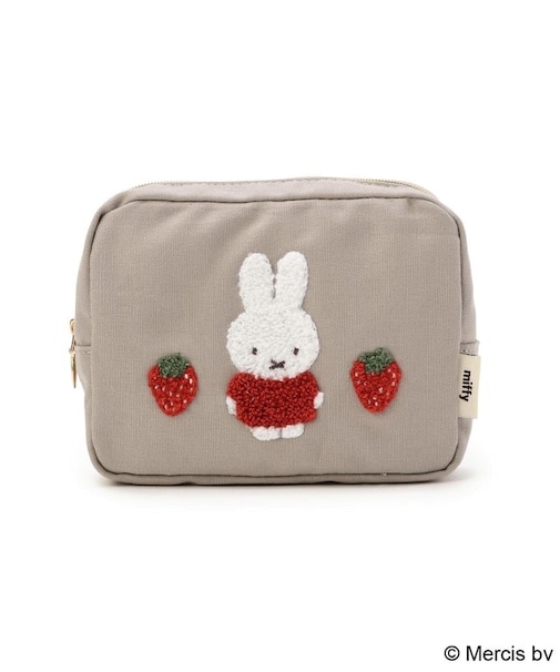 Dick Bruna miffy スクエアポーチ strawberry&tulip