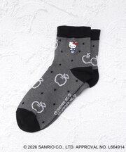 ◆【ワンズテラス限定】ハローキティ 逆スパ リンゴ柄クォーターソックス