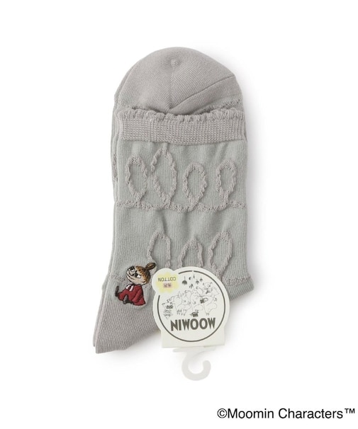 ◆MOOMIN ロークルーソックス 逆スパ ミイ刺繍