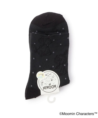 ◆MOOMIN ロークルーソックス 逆スパ ミイ ドット