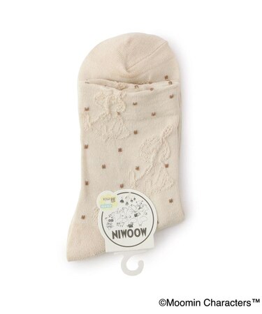 ◆MOOMIN ロークルーソックス 逆スパ ミイ ドット