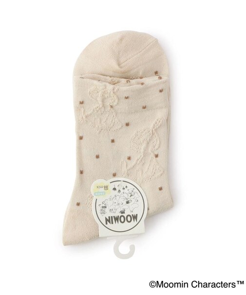◆MOOMIN ロークルーソックス 逆スパ ミイ ドット