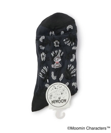 ◆MOOMIN ロークルーソックス花柄 ミイ刺繍