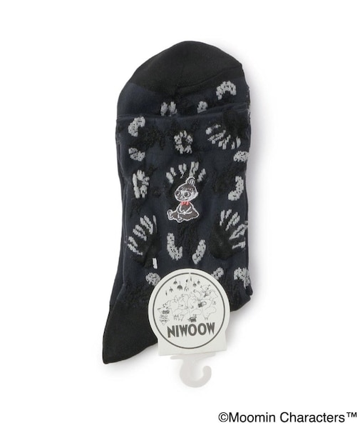 ◆MOOMIN ロークルーソックス花柄 ミイ刺繍