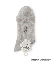 ◆MOOMIN ロークルーソックス花柄 ミイ刺繍