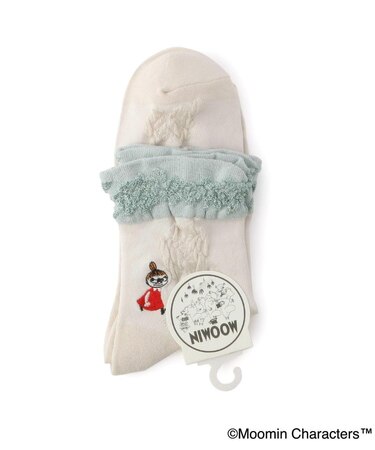 ◆MOOMIN ロークルーソックス バラ ミイ刺繍