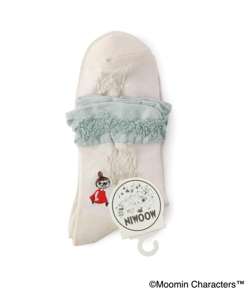 ◆MOOMIN ロークルーソックス バラ ミイ刺繍