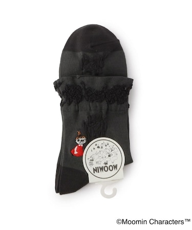 ◆MOOMIN ロークルーソックス バラ ミイ刺繍