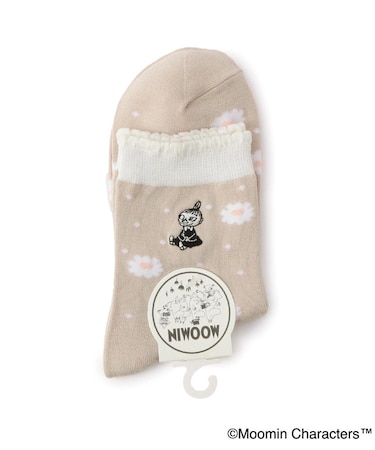 ◆MOOMIN ロークルーソックス 花ドット ミイ刺繍