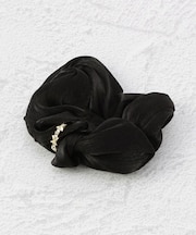 シュシュ サテン メタルリング