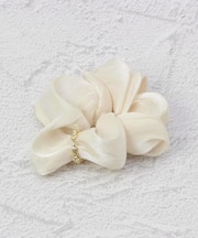 シュシュ サテン メタルリング