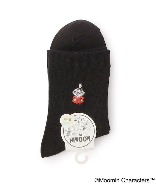 ◆MOOMIN ロークルーソックス  麻入タック