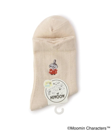 ◆MOOMIN ロークルーソックス  麻入タック