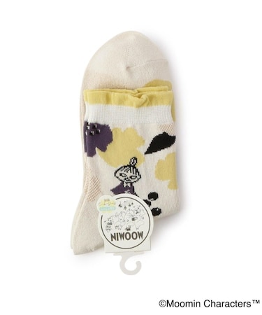 ◆MOOMIN ロークルーソックス 紙糸大花 ミイ