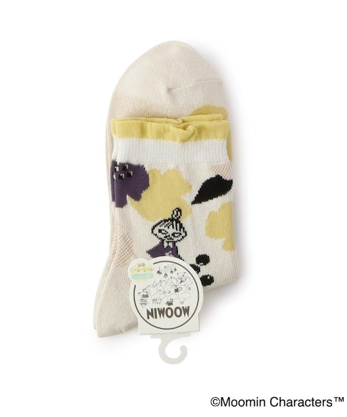 ◆MOOMIN ロークルーソックス 紙糸大花 ミイ