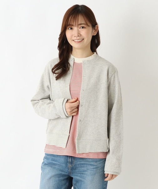 コットンミニ裏毛カーディガン