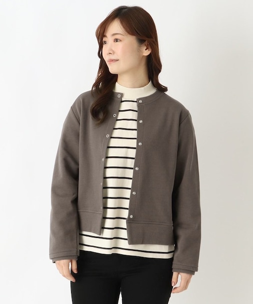 コットンミニ裏毛カーディガン