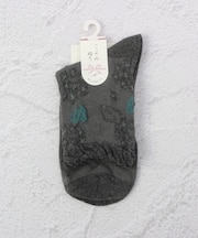 ◆こよみ綴り フラワー鳥 クォーターソックス