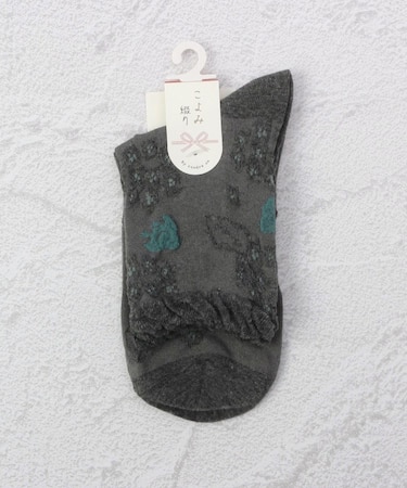 ◆こよみ綴り フラワー鳥 クォーターソックス