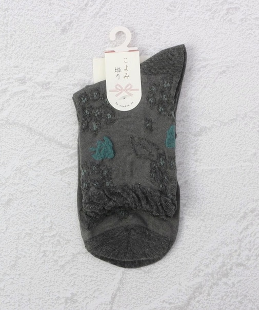 ◆こよみ綴り フラワー鳥 クォーターソックス