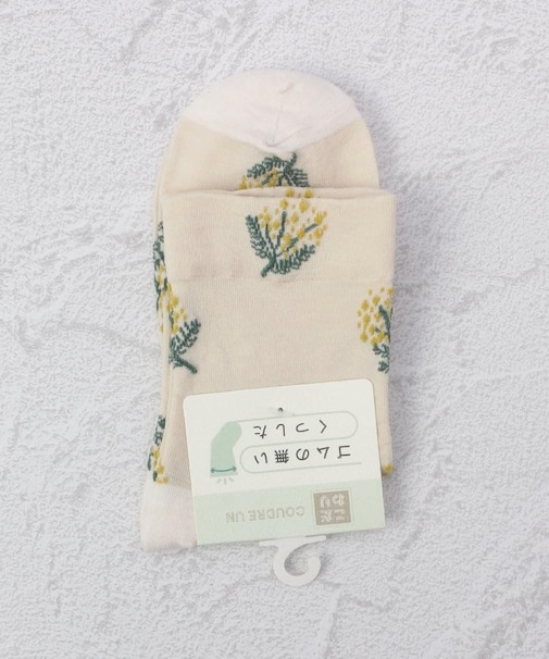 ◆コダワリ ゴム無 ミモザ クォーターソックス