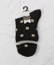 ◆bonbon ラッセルメッシュフラワー クォーターソックス