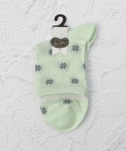 ◆bonbon ラッセルメッシュフラワー クォーターソックス