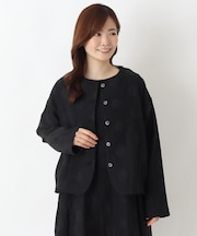 ドットジャカードノーカラージャケット