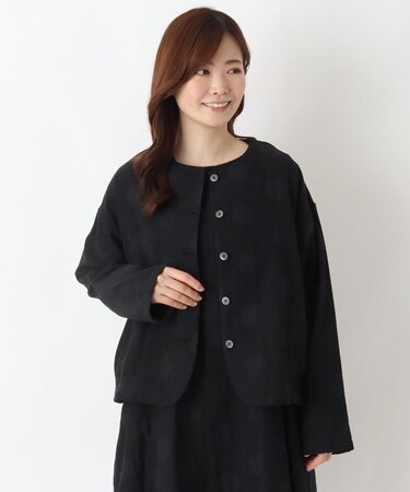 ドットジャカードノーカラージャケット