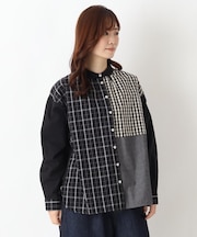 ネックギャザー長袖ブラウス