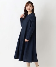 コットンWガーゼ Aラインワンピース
