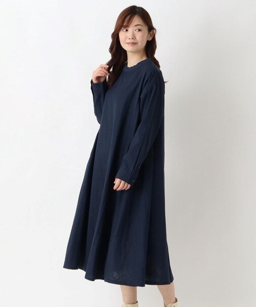 コットンWガーゼ Aラインワンピース
