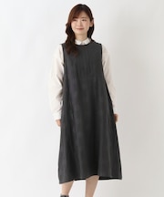 ドットジャカードノースリーブワンピース