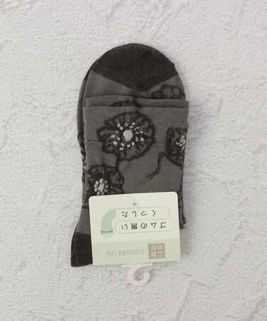 ◆コダワリ ゴム無 フラワー クォーターソックス