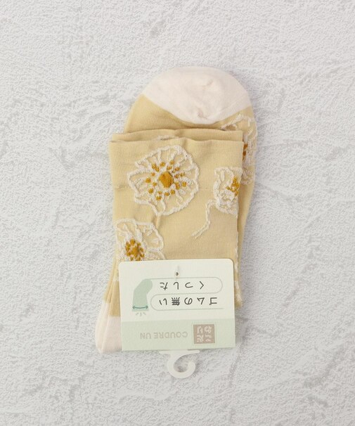 ◆コダワリ ゴム無 フラワー クォーターソックス