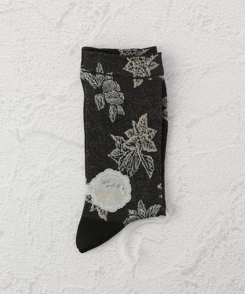 ◆PP 光沢 アイスフラワー クルーソックス