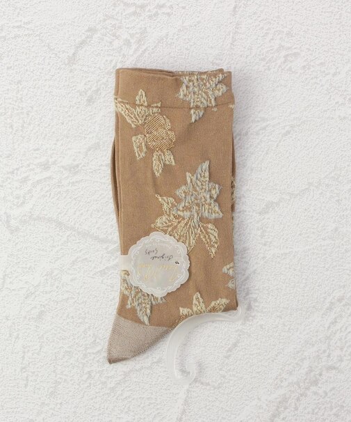 ◆PP 光沢 アイスフラワー クルーソックス